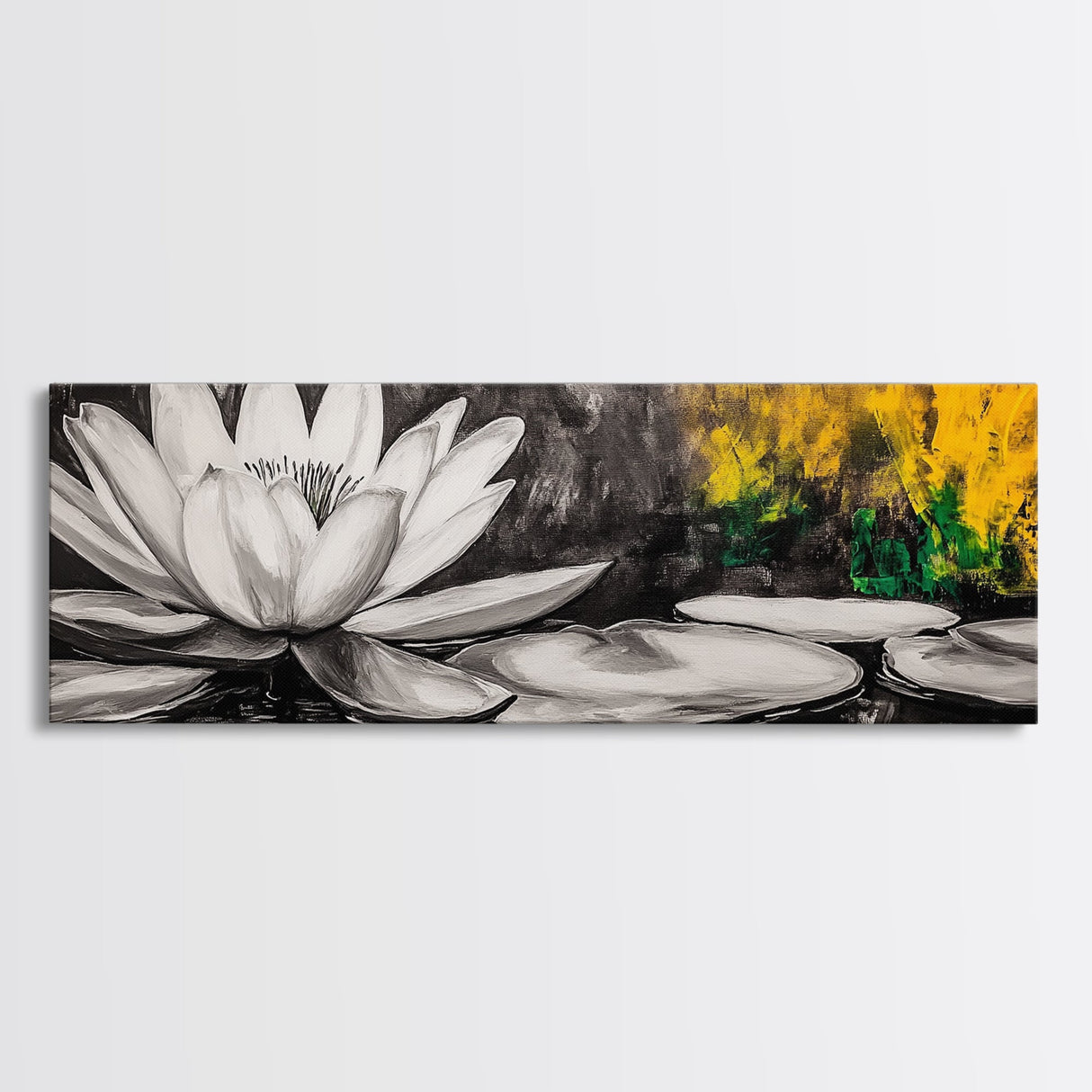 Lotus Flower, Zen Wall Art, Minimalist Decor, Canvas Print, Black and White Botanical Art, Spa Room Decor, Meditation Space, Modern Artwork