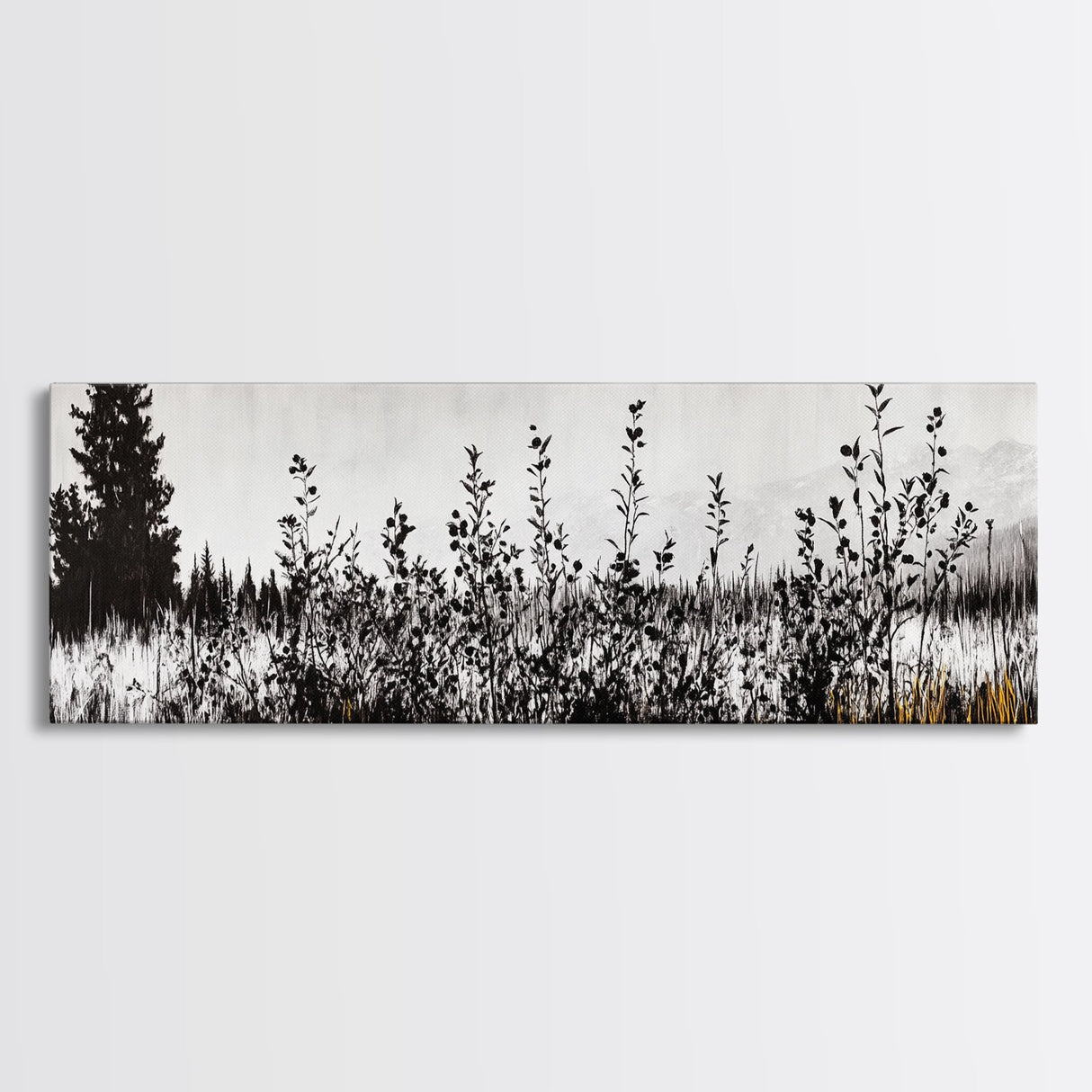 Wildflower Field, Rustic Landscape Art, Nature Print, Framed Canvas Print, Boho Wall Art, Living Room Decor, Autumn Art