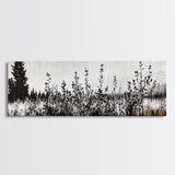 Wildflower Field, Rustic Landscape Art, Nature Print, Framed Canvas Print, Boho Wall Art, Living Room Decor, Autumn Art
