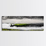 Ocean Wave, Coastal Wall Art, Black and White Print, Framed Canvas Print, Nautical Decor, Surf Art, Modern Home Decor