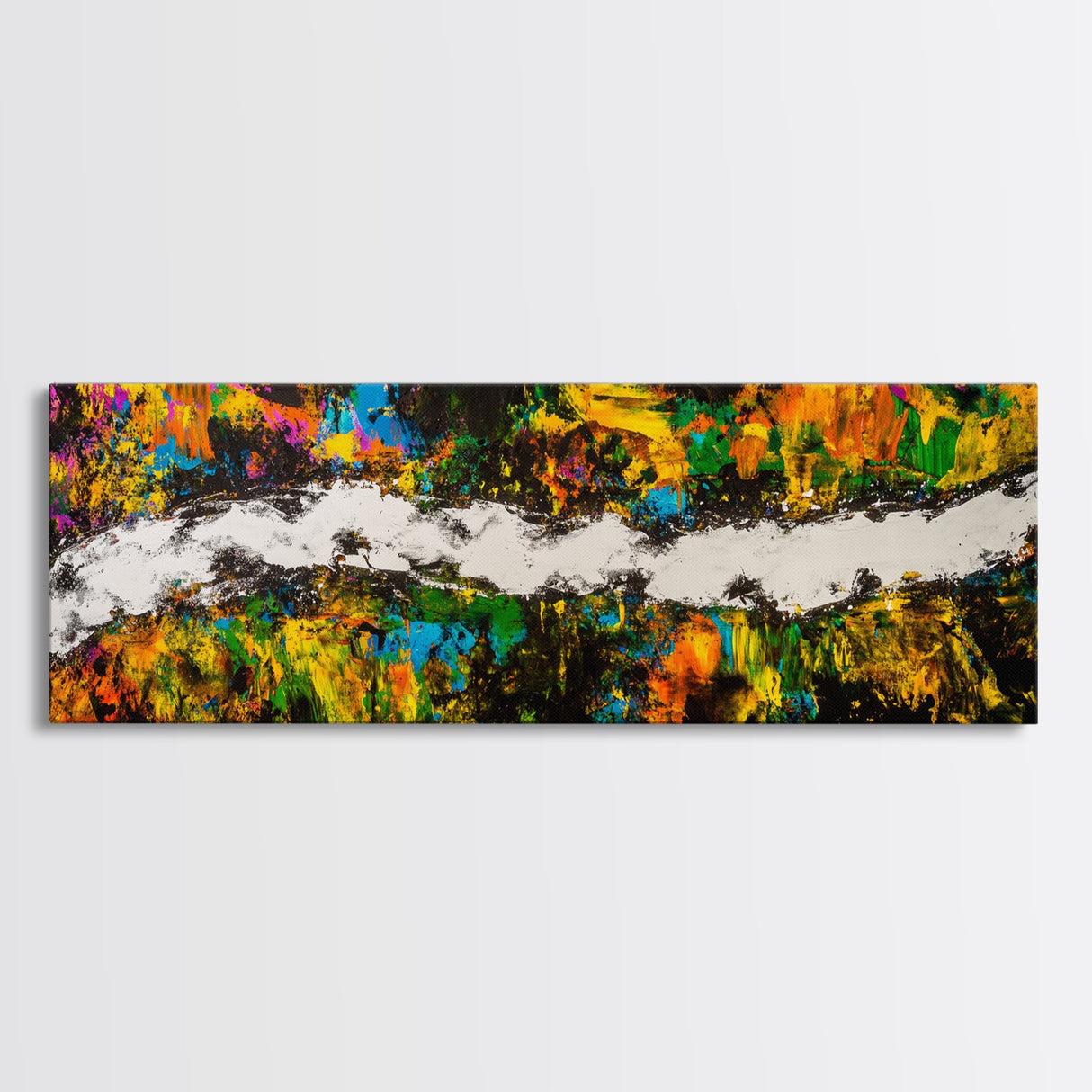 Abstract Chaos, Colorful Expressionism, Modern Wall Art, Framed Canvas Print, Bold Statement Piece, Office Decor