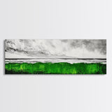 Green Ocean, Coastal Storm, Vibrant Seascape, Framed Canvas Print, Beach Art, Abstract Ocean Painting, Minimalist Wall Decor, Living Room Art
