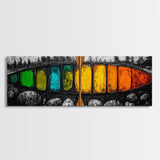 Vibrant Canoe, Modern Nautical Art, Bold Color Wall Art, Canvas Print, Abstract Adventure Art, Boho Aesthetic, Rustic Lake House Decor
