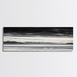 Stormy Mountains, Black and White Art, Monochrome Landscape, Modern Wall Decor, Framed Canvas Print, Nature Inspired, Minimalist Home Art