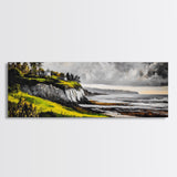 Coastal Cliffs, Stormy Sky, Ocean Waves, Canvas Print, Seascape Wall Art, Nautical Painting, Bedroom Decor, Coastal Home Accent