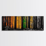 Golden Forest, Tall Trees, Canvas Print, Fall Wall Art, Nature Home Decor, Minimalist Forest Painting, Modern Living Room Artwork