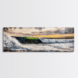 Sunset Ocean Wave, Dramatic Seascape Art, Coastal Home Decor, Bold Nature Painting, Tropical Wall Art, Beach House Canvas Print