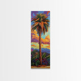 Palm, Tree, Sunset, Tropics - Canvas Print, Tropical Wall Decor, Vibrant Boho Art, Island Vibes, Living Room Accent, Palm Tree Painting