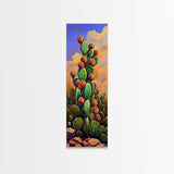 Cactus Bloom, Desert Art, Vibrant Southwestern Nature Decor, Boho Plant Lover Gift, Rustic Living Room Style, Canvas Print