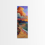Ocean Sunset, Reflection, Canvas Print, Coastal Beach Wall Art, Vibrant Tropical Seascape Decor, Living Room Colorful Nature Accent