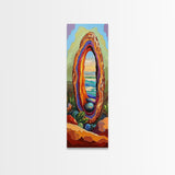 Ocean Portal, Geode Shell, Dreamy, Surreal Beach Art, Framed Canvas Print, Boho Bedroom Decor, Psychedelic Coastal Wall Art