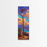 Telephone Pole, Sunset, Framed Canvas Print, Urban Wall Art, Southwest Landscape Decor, Colorful Street Scene, Eclectic Room Accent