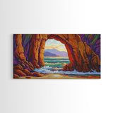 Archway Ocean, Rocks, Canvas Print, Coastal Decor, Beach House Landscape Art, Dramatic Seascape, Living Room Wall Art, Nature Painting