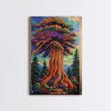Tree Forest, Fantasy, Nature, Framed Canvas Print, Enchanted Woodland Wall Art, Kids Room or Nature Lover Gift, Boho Forest Decor