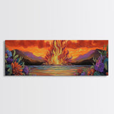 Burning Sky, Sunset Fire, Vibrant Nature, Canvas Print, Fall wall decor, dramatic sky wall art, living room art, abstract art