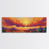Sunset Horizon, Autumn Clouds, Landscape Wall Decor, Fall Tones, Framed Canvas Print, Rustic Art, Living Room Wall Art, Boho Style