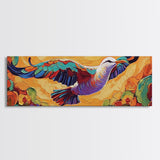 Soaring Bird, Colorful Flight, Nature Bird Art, Desert Skies, Framed Canvas Print hallway wall decor, boho art, inspirational wall piece