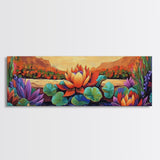 Lotus Bloom, Tranquil Pond, Sunset Flowers, Framed Canvas Print, Zen Wall Art, Yoga Studio Decor, Nature Inspired Floral Painting