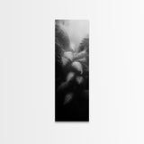 Fern Jungle Leaves, Tropical Botanical Print, Misty Rainforest Wall Art, Framed Canvas Print, Bathroom Decor, Moody Plant Art