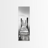 Rustic Dock, Peaceful Lake, Minimal Landscape, Black and White Art, Canvas Print, Tranquil Nature Scene, Entryway Art, Bedroom Wall Art