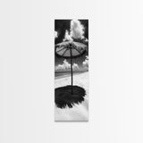Beach Umbrella, Summer Shade, Ocean Serenity, Island Dreams, Coastal Peace, Framed Canvas Print, Living Room Wall Art, Boho Tropical Décor