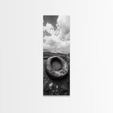 Tidepool Relic, Seaside Ruins, Moody Beach Scene, Framed Canvas Print, Coastal Bathroom Art, Ocean Inspired Decor, Surreal Photography