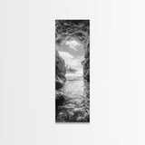 Sea Cave View, Ocean Opening, Rugged Rock Passage, Framed Canvas Print, Coastal Wall Art, Adventure Decor, Modern Rustic Style