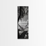 Hammock Dreams, Coastal Rest, Lakeside Retreat, Chill Vibes, Framed Canvas Print, Boho Wall Art, Serene Bedroom Art, Relaxation Inspired Decor