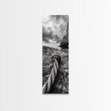 Nautical Rope, Coastal Texture, Ocean Cliff Mood, Seaside Minimal, Framed Canvas Print, Nautical Wall Art, Modern Rustic Bathroom Decor
