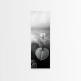 Minimalist Lotus, Zen Flower, Misty Pond, Tranquil Nature, Monochrome Botanical Framed Canvas Print, Bedroom Meditation Wall Decor