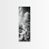 Ocean Shoreline, Coastal Decor, Beach Serenity, Nautical Style, Tranquil Scene, Framed Canvas Print, Bathroom Wall Art, Modern Beach Aesthetic