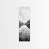 Mountain Lake, Glassy Water, Serene Reflection, Canvas Print, Bedroom Wall Art, Nature Photography, Minimalist Decor, Tranquil Vibe