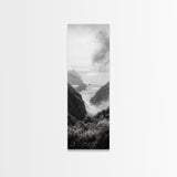 Foggy Coast, Ocean Cliffs, Atmospheric Horizon, Canvas Print, Nature Wall Art, Moody Landscape, Neutral Tones, Hallway or Office Decor