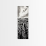 Lava Rock Path, Ocean Texture, Earth Flow, Framed Canvas Print, Coastal Bathroom Decor, Minimalist Natural Art, Moody Landscape Print