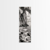 Coastal Cliffside, Seaside Rock Wall, Ocean Wilderness, Canvas Print, Rustic Beach House Art, Adventure Decor, Nature Photography