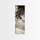 Tropical Palm Tree, Seaside Tranquility, Island Breeze, Framed Canvas Print, Bathroom Wall Art, Boho Beach Decor, Coastal Vibes
