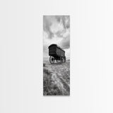 Covered Wagon Trail, Old West Scene, Vintage Rustic Art, Homestead Vibe, Framed Canvas Print, Farmhouse or Office Wall Art, Boho Bedroom