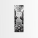 Rocky Ocean Cove, Peaceful Coastal Passage, Zen Nature Art, Framed Canvas Print, Bathroom Print, Coastal Entryway Wall Art, Beach House Decor