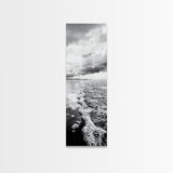 Stormy Waves, Sea Foam, Coastal Ocean, Canvas Print, Moody Seascape, Neutral Wall Art, Beach Bathroom or Entryway Home Decor