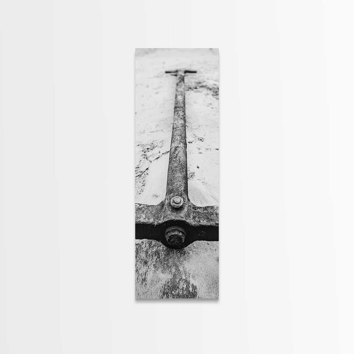 Rusted Anchor, Beach Texture, Metal Detail, Framed Canvas Print, Industrial Coastal Wall Art, Nautical Bathroom Print, Office Decor