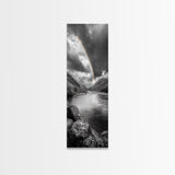 Rainbow Valley, Moody Skies, Stormy Horizon, Highland River, Framed Canvas Print Autumn Wall Decor, Scandinavian Nature Art, Living Room Accent