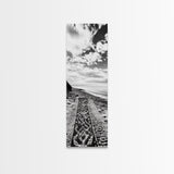 Beach Tapestry, Peaceful Shoreline, Boho Coastal, Framed Canvas Print, Yoga Room Wall Art, Neutral Beach Decor, Relaxing Home Vibe