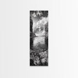 Coastal Cliff Path, Ocean Serenity, Rock Wall Art, Seascape Photography, Framed Canvas Print, Modern Coastal Decor, Bedroom Wall Art