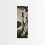 Desert Cactus Art, Surreal Nature Print, Moody Landscape Wall Art, Living Room Decor, Framed Canvas Print, Boho Western Aesthetic