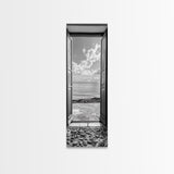 Open Door View, Sea Horizon Art, Dreamy Ocean Photography, Modern Entryway Decor, Framed Canvas Print, Minimalist Style Seascape