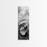 Shell Closeup, Ocean Texture, Natural Spiral, Minimalist Shell, Seashell Photography Framed Canvas Print, Coastal Kitchen Wall Art