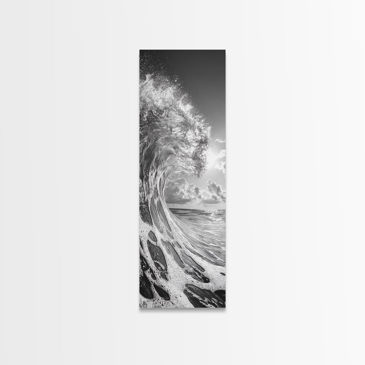 Ocean Wave, Splash Art, Dramatic Sea, Framed Canvas Print, Surfer Gift, Beach House Decor, Dynamic Water Scene, Nature Photography