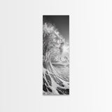 Ocean Wave, Splash Art, Dramatic Sea, Framed Canvas Print, Surfer Gift, Beach House Decor, Dynamic Water Scene, Nature Photography