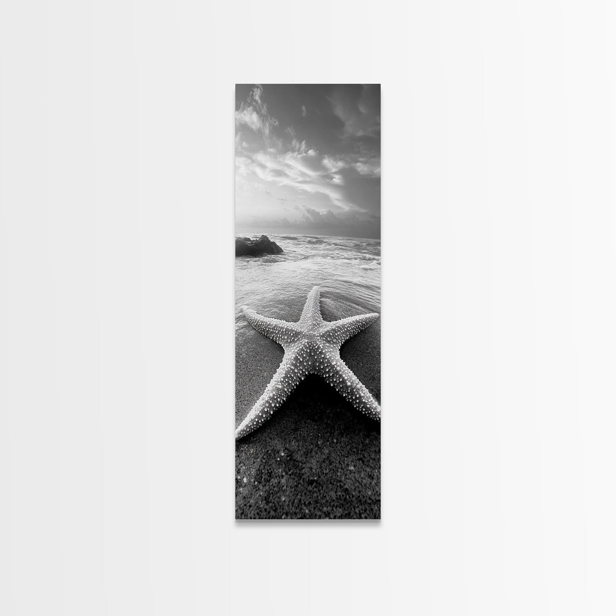 Ocean Star, Sea Life, Coastal Serenity, Marine Beauty Framed Canvas Print, Beach House Wall Art, Coastal Nautical Bathroom Decor