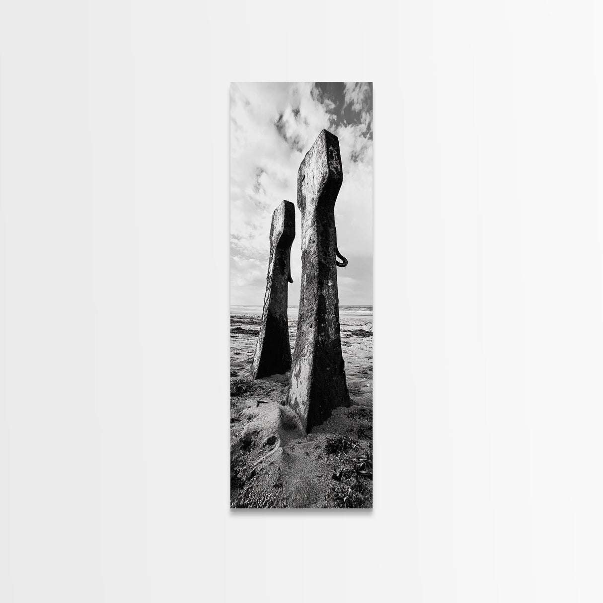 Coastal Decay, Metal Anchors, Beach Remnants, Nautical Texture Canvas Print, Industrial Entryway Wall Art, Rustic Coastal Style